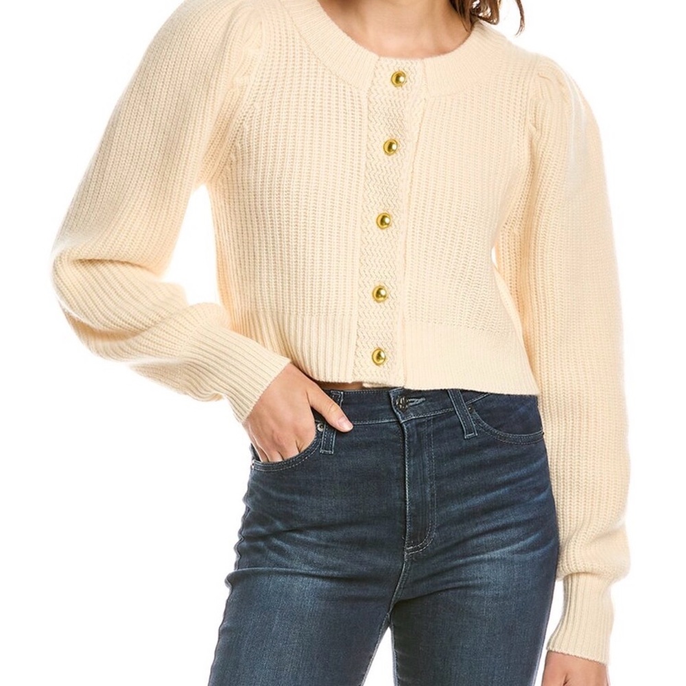 LoveShackFancy Ivory Robinson 100% Cashmere Cardigan
